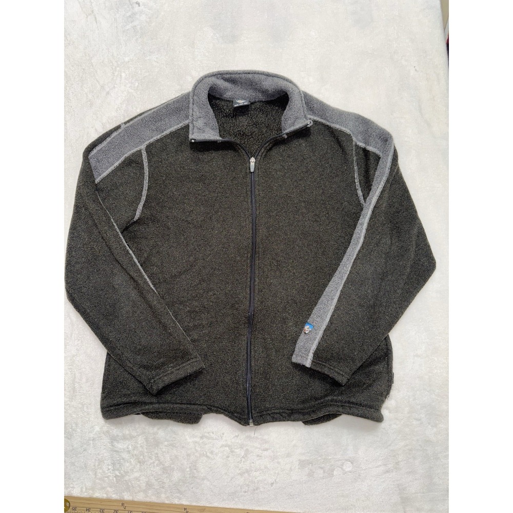 KUHL Men's Alpaca Fleece Long Sleeve Full Zip Brown Tan Made In Canada Size L